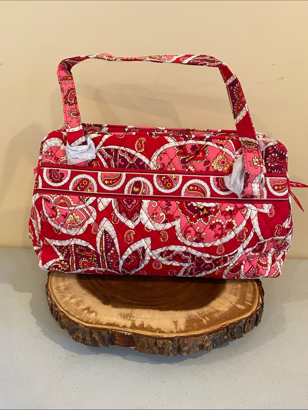 Vera Bradley Pink Paisley Quilted Tote Bag - Picture 2 of 8